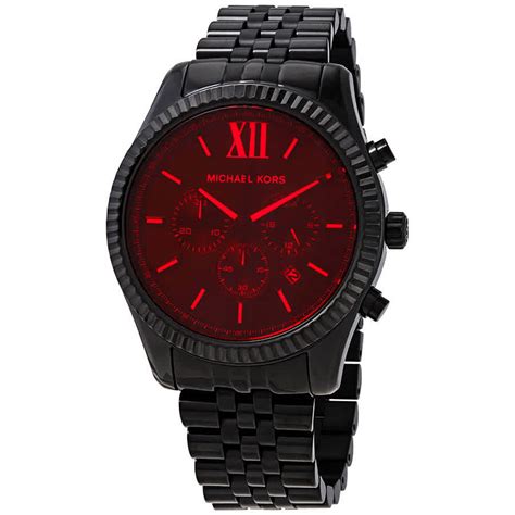 michael kors watch red line|red Michael Kors Watch men's.